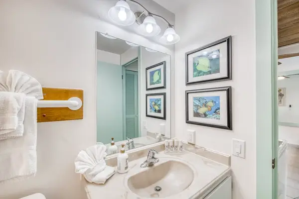 Primary bathroom with a vanity and plenty of counter space