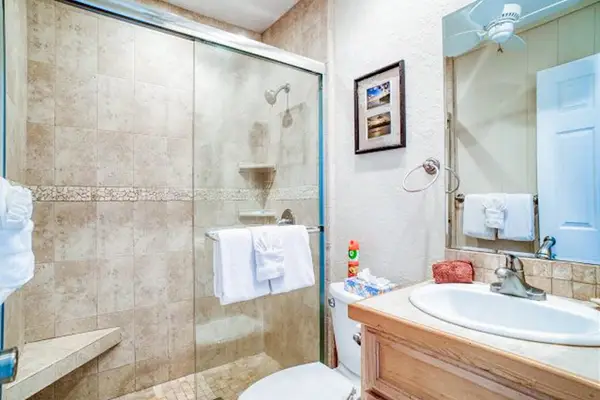 Large tiled walk-in shower