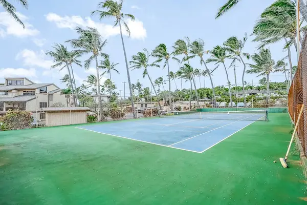 Outdoor tennis court for friendly matches and active fun
