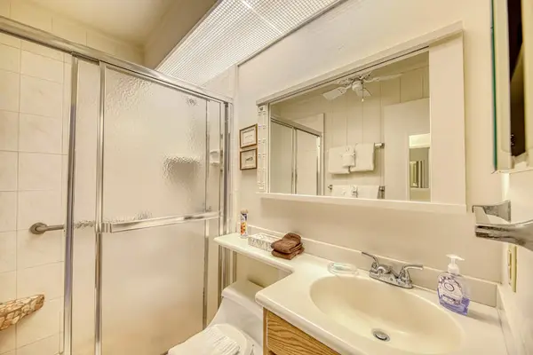 Fresh Full Bathroom With Shower