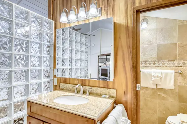 Vanity With Glass Block Details
