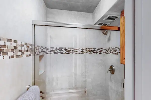 Master bathroom with walk-in shower