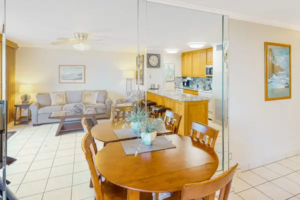 Dining room with seating for three.