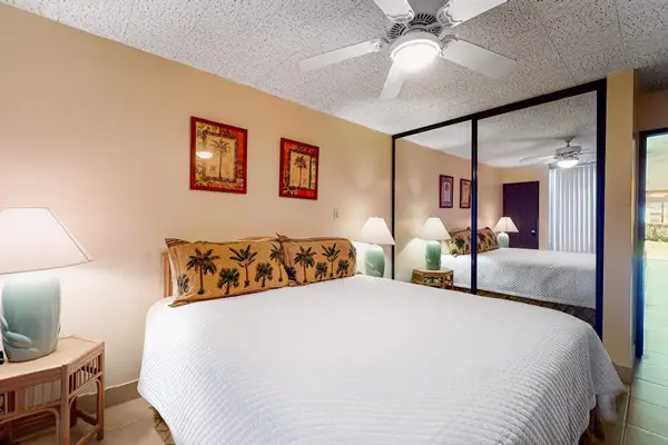 Comfortable bedroom with tropical charm