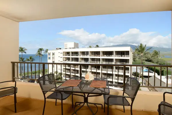 Relax on your private lanai and enjoy views of Maui's white sandy beaches, just steps from the ocean. The perfect spot for morning coffee, sunset drinks, or simply soaking in the island beauty.
