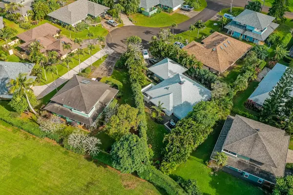 Aerial view of the house.