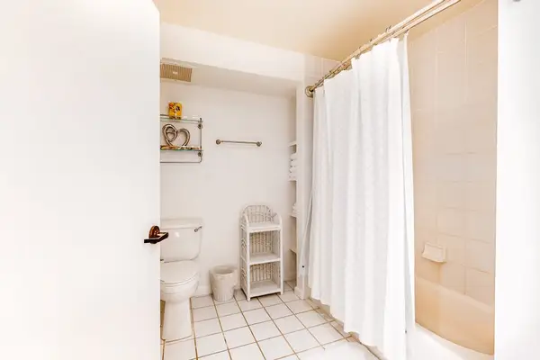 Bright Bathroom With Tub And Shower