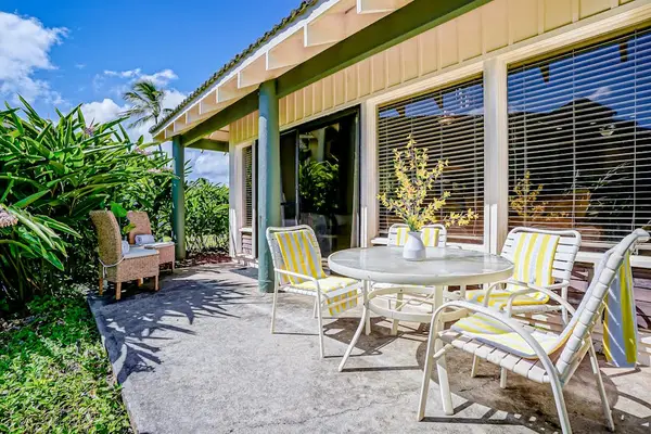 Backyard with outdoor seating for relaxing together