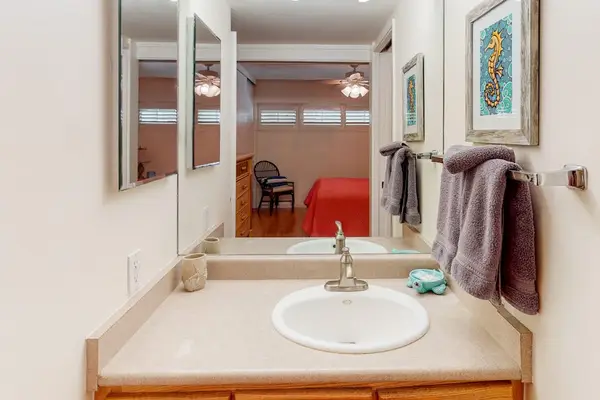 Master bathroom with walk-in shower.