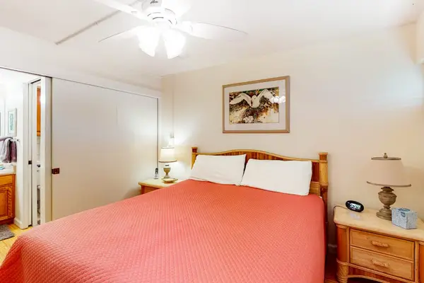 Master bedroom with king bed.