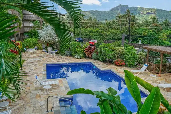 Outdoor pool with plenty of space for swimming