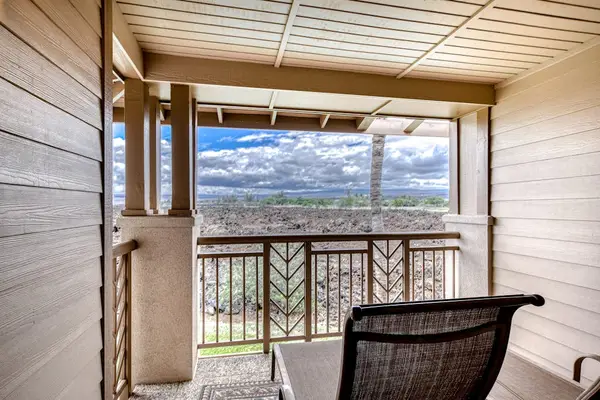 Covered lanai with scenic resort views