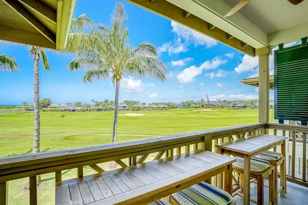 Relax outside on your furnished balcony with a drink in hand and cast your eyes across the fairway of the Kiahuna Golf Club to the blue ocean waters beyond while watching the beautiful sunset.   With counter top tables that allow for unobstructed vie