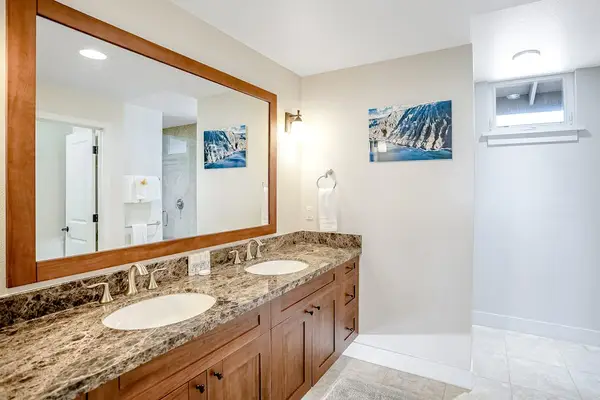 Master bathroom with double sinks