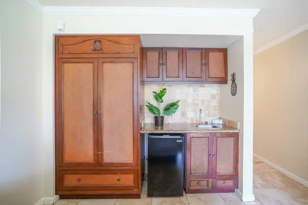 Warm wood tones creating the perfect kitchenette nook