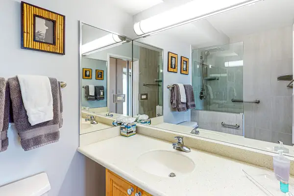 Full bathroom with double vanity