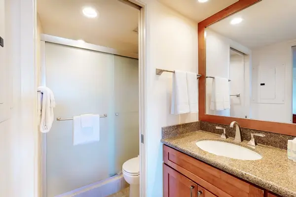 Fresh Bathroom With Granite Vanity