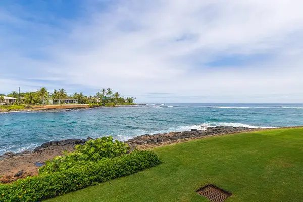 Enjoy stunning views of the Pacific Ocean framed by lush tropical plants, swaying palm trees and sparkling turquoise waters.
