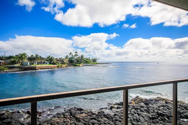 Views of the turquoise waves crashing onto the rocks below from the comfort of your private lanai.
