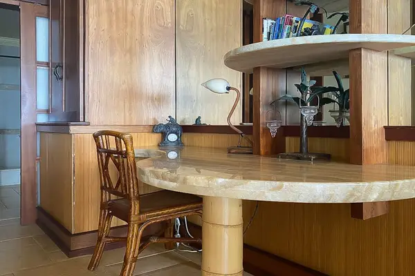 Desk for any work that needs to be handled while away.