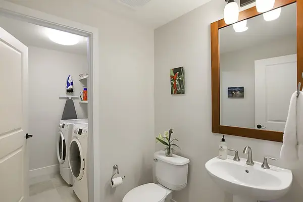 Half Bathroom along with in house washer and drier for your personal use during your stay.  Pack light and just come and enjoy your stay.