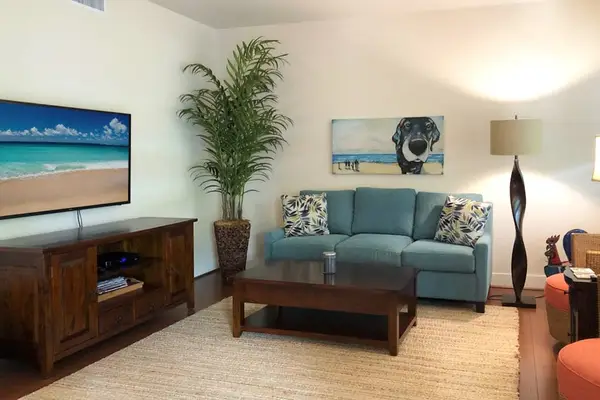 Bright Living Space With Island Charm