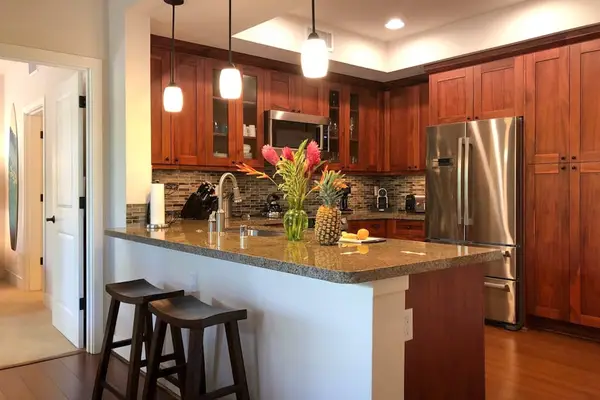 Spacious Gourmet Kitchen With Island Seating