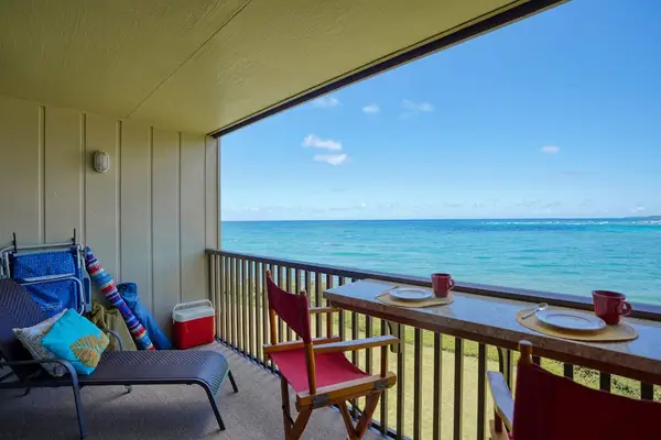 Private lanai with breathtaking oceanfront views