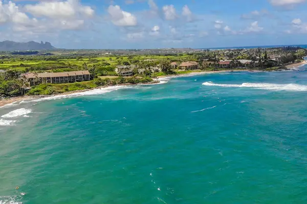 Panoramic aerial view of the pristine coastline