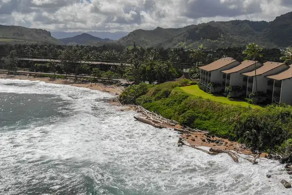 Stunning aerial view of the oceanfront resort