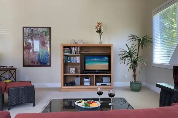 Relax indoors while gentle trade winds flow through the space