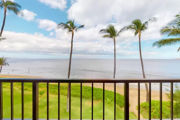 Palm Framed Beachfront Balcony