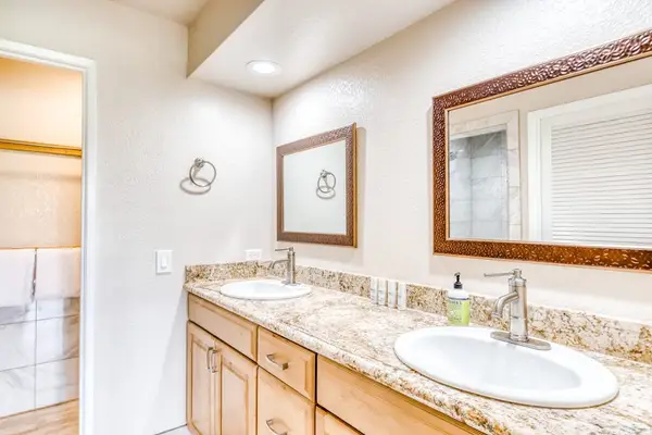 Bright bathroom vanity with ample counter space