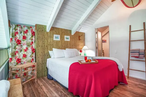 Comfortable queen bed for a restful night's sleep.