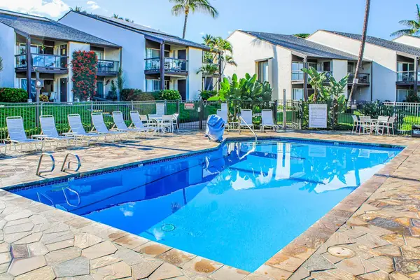 Sparkling Resort Pool Under Sunny Skies