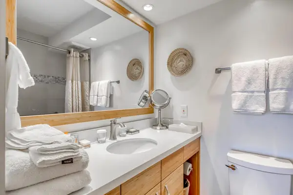Bright vanity with ample storage