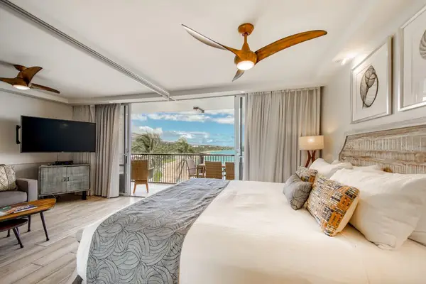 Peaceful bedroom with tropical touches