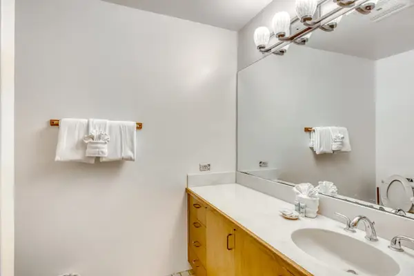 Modern bathroom with a large vanity
