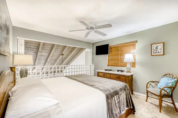Bright bedroom with a comfortable king bed