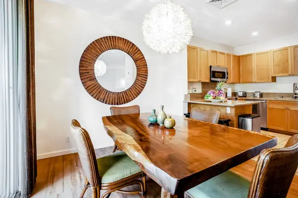 Dining room table with seating for four.