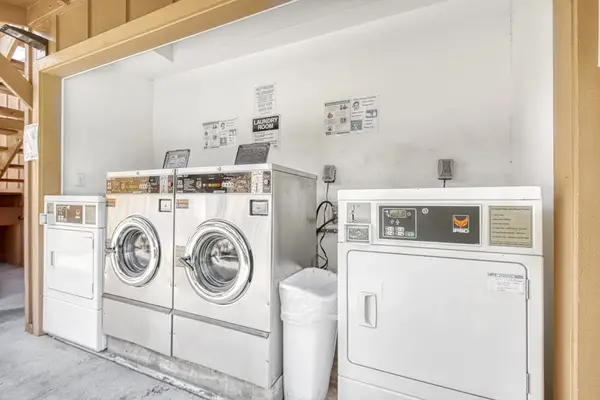Convenient washer and dryer area for effortless laundry during extended stays together