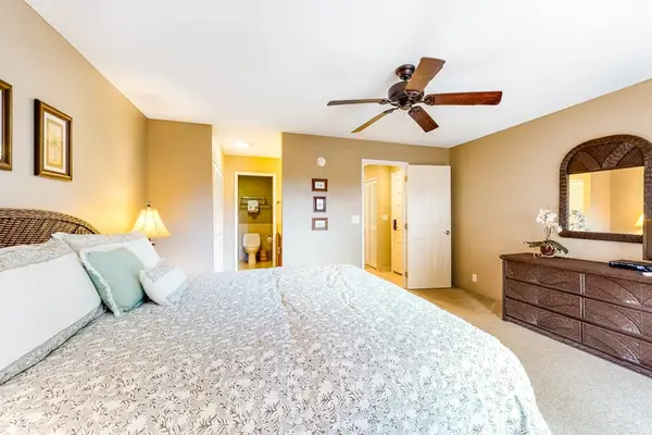 Offers calm sleeping space with a ceiling fan