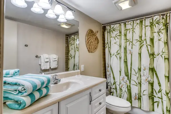 Fresh Full Bathroom With Garden Accents