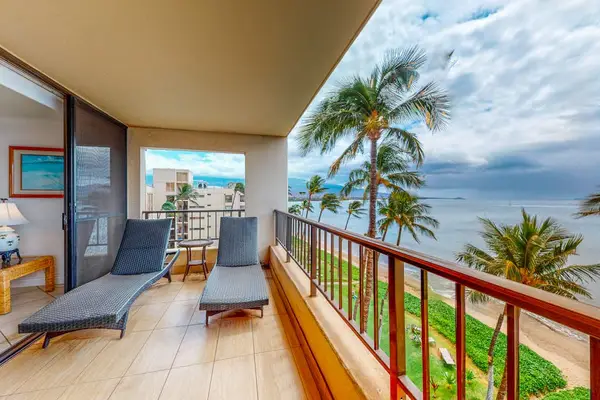 Picturesque views from your penthouse lanai.  This large lanai has plenty of space for morning coffee or relaxing on your chaise lounger.