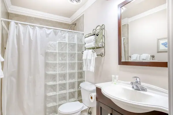 Full bathroom offers a bright refreshing space with everything needed for everyday comfort