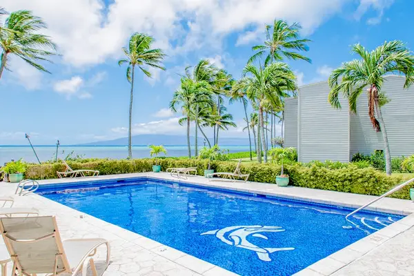 Relax poolside and enjoy the refreshing shared pool in a peaceful tropical setting