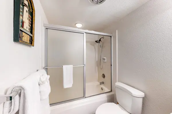 Master bathroom with tub/shower condo.