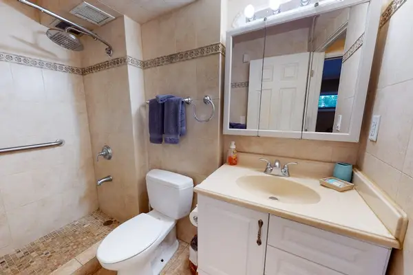 Refreshing Bathroom Oasis Featuring Custom Tile Walk-In Shower