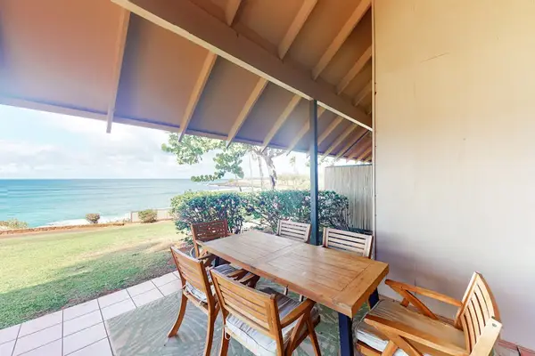 Island property exterior provides peaceful access through landscaped gardens