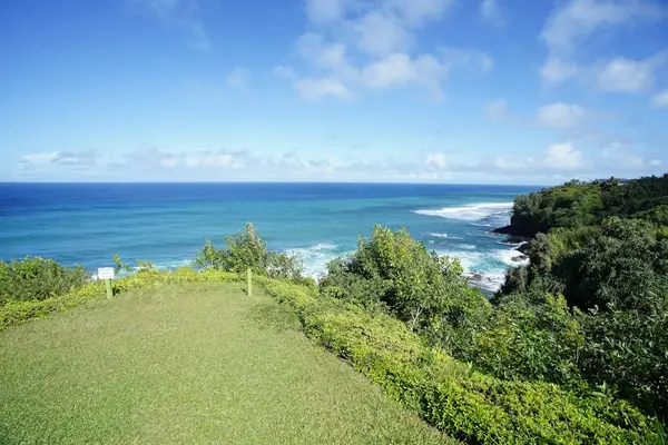 Sweeping ocean view from the grassy grounds